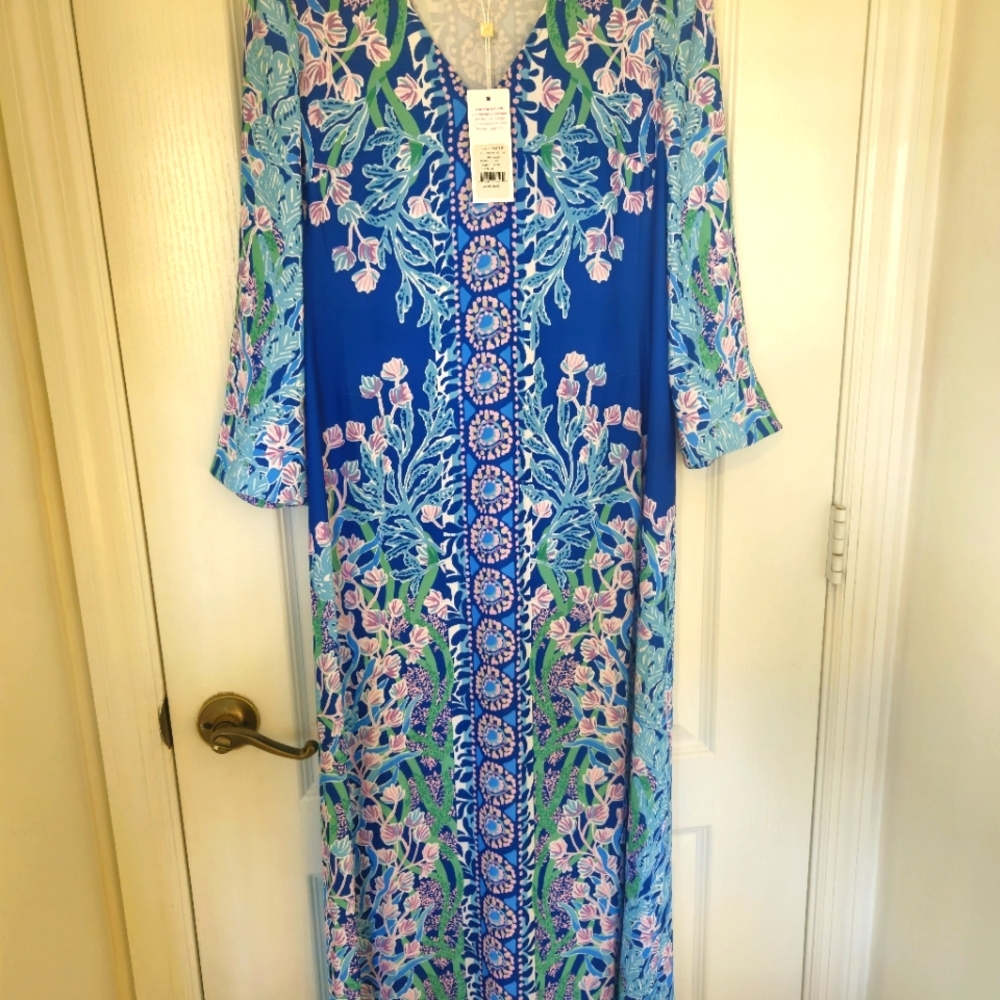 Lilly Pulitzer Noland Floral Maxi Dress. Gorgeous Floral Blue. Size 00.